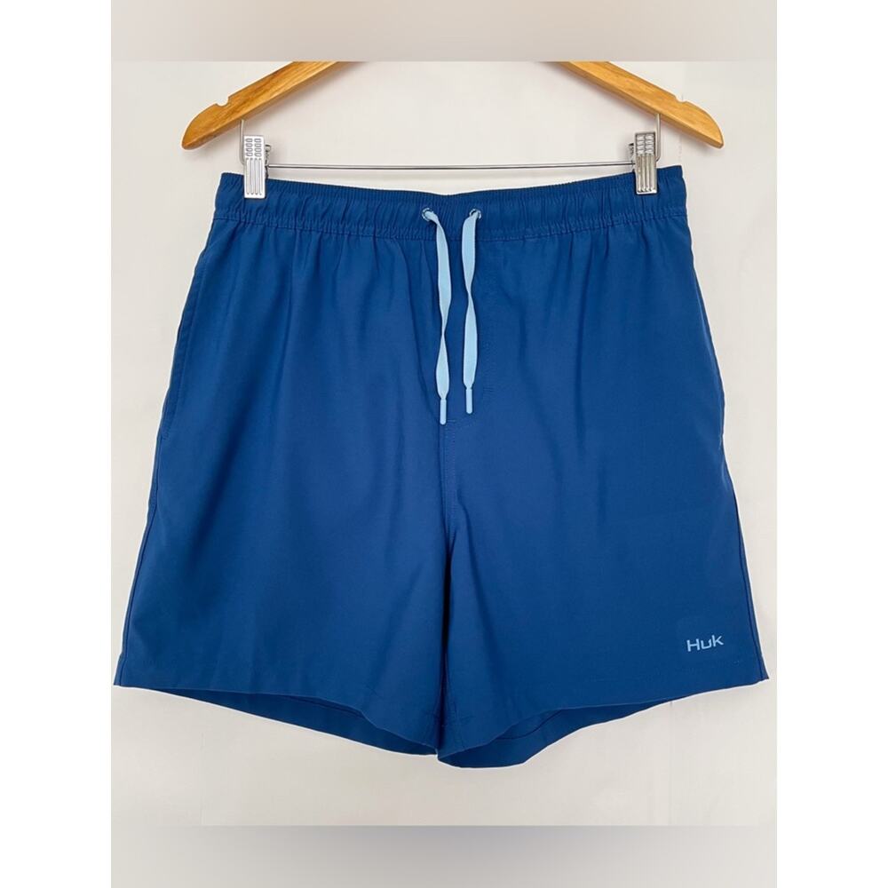 Huk Pursuit Volley Swim Short Trunk Quick Dry Stretch Outdoor Size Medium Blue